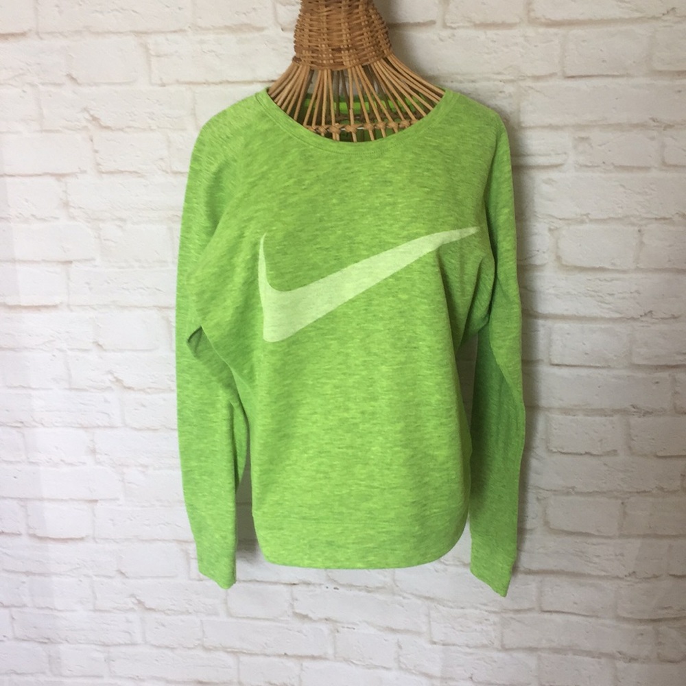 Nike sweatshirt small line green dri fit